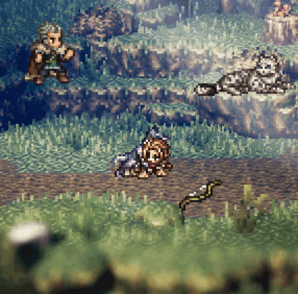 octopath traveler, h'aanit (octopath traveler), animated, animated gif, pixel ar