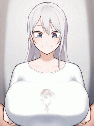 kisaragi reona, animated, pov, animated gif, between breasts, breast press, brea