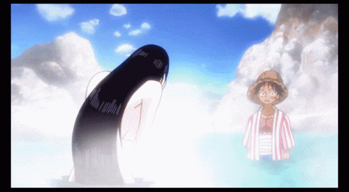 one piece, monkey d luffy, boa hancock, animated, animated gif, screen capture,