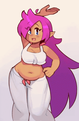 shantae (series), shantae (character), wamudraws, simple background, animated, a