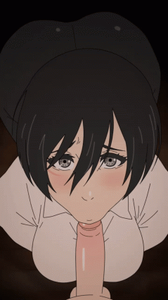 shingeki no kyojin, mikasa ackerman, khexxi, animated, animated gif, 1boy, 1girl