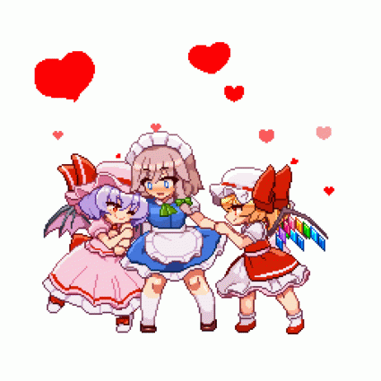 touhou project, remilia scarlet, flandre scarlet, izayoi sakuya, migel futoshi,