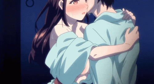 girls rush, kurahashi tokiko, animated, animated gif, screen capture, 1boy, 1gir