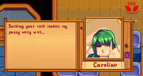 theevilfallenone, stardew valley, caroline (stardew valley), 1boy, 1girl