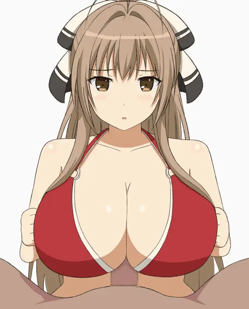 anipaiman, amagi brilliant park, sento isuzu, between breasts, bikini, blush