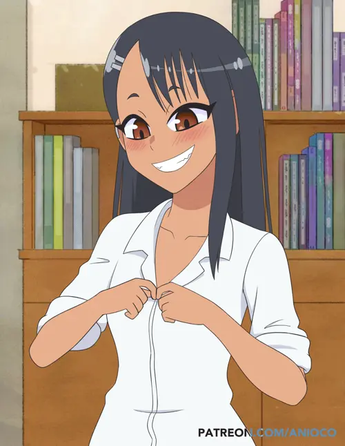 anioco, ijiranaide nagatoro-san, nagatoro hayase, 1girl, areolae, black hair