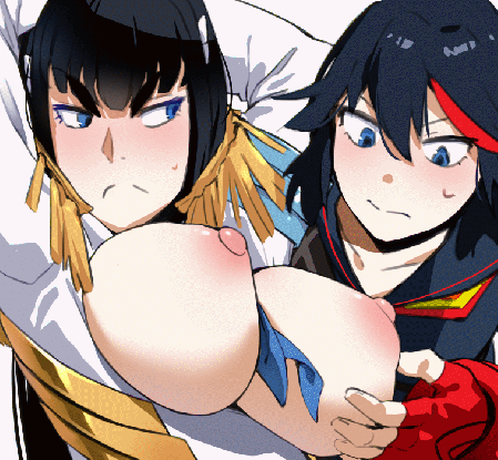 bakkanki, kill la kill, matoi ryuuko, kiryuuin satsuki, &gt;:(, 2girls, annoyed