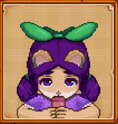 stardew valley, jas (stardew valley), 1boy, 1girl, animal ears, fellatio