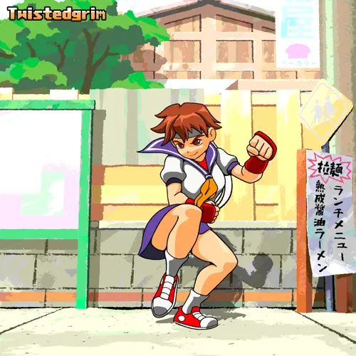 twistedgrim, capcom, street fighter, kasugano sakura, 1girl