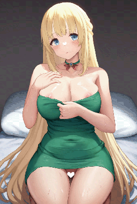 sayika, neptunia (series), vert (neptune series), 1girl, bangs, bare shoulders