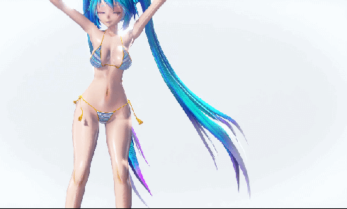 vocaloid, hatsune miku, bikini, blue eyes, breasts, butterfly hair ornament