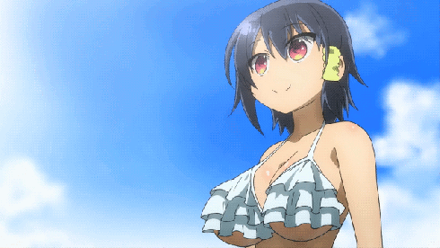 komori-san wa kotowarenai!, komori shuri, 1girl, bikini, black hair