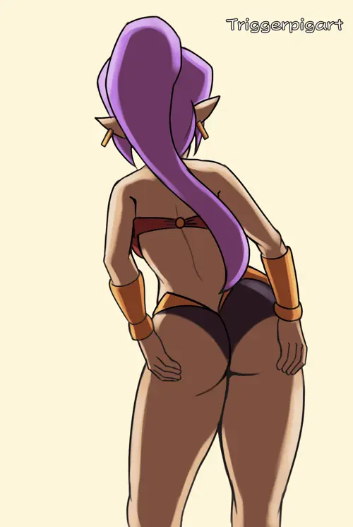 shantae (series), shantae (character), ass, back, earrings, female, jewelry