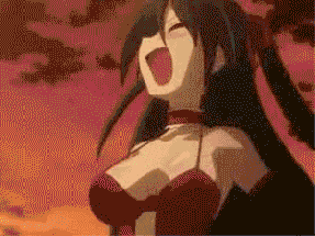 fight ippatsu! juuden-chan!!, bloody celica, black hair, bouncing breasts