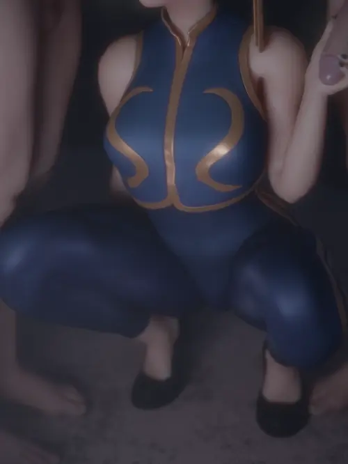 street fighter,fortnite chun-li animated by kittyyevil about female(女性) makeup(化粧) nude_male(裸の男性)