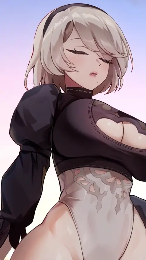 nier,nier: automata yorha no.2 type b hentai anime by foxyreine about female(女性) juliet_sleeves(ジュリエット・スリーブ) looking_at_viewer(カメラ目線)