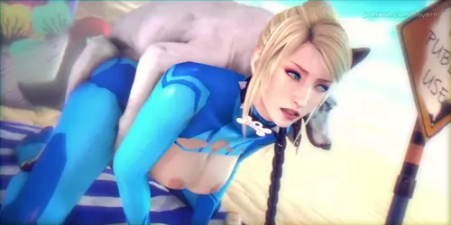 metroid samus aran,zero suit samus doujin anime by bayernsfm about areolae(乳輪) clothing(衣類) dog(犬)