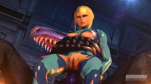 metroid samus aran,ridley animated by kushishekku about blonde_hair(金髪の毛) bouncing_breasts(乳揺れ) penetration(性器で突く)