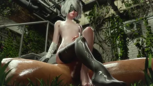 nier,nier: automata yorha no.2 type b,yorha no.2 type l hentai video by kaogum about blindfold(目隠し) semen_on_body(体にザーメン) toes(爪先)