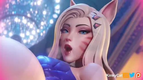 league of legends,k/da series ahri,k/da,k/da ahri,k/da all out series,k/da all out ahri video by kinkykatt3d about blue_eyes(青い目) food(食べ物) nakadashi(中出し)