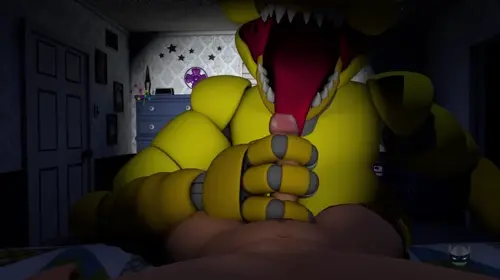 five nights at freddy's,five nights at freddy's 4 nightmare chica hentai anime about male(男性) penis(ペニス) tekoki(手コキ)