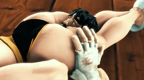 street fighter chun-li doujin anime by blueaurora3,blueaurorasfm about between_legs(脚の間に) black_hair(黒髪) on_top(上に)