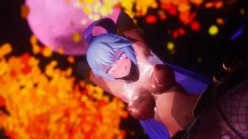 kono subarashii sekai ni shukufuku wo! aqua animated by mitsuboshil about breasts(乳) dark-skinned_male(暗い肌の男) halloween(ハロウィーン)