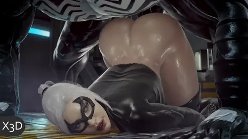 spider-man venom,black cat,felicia hardy hentai anime by x3d about bulge(もっこり) nakadashi(中出し) on_floor(床で)