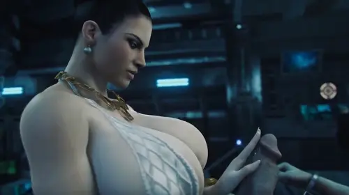 resident evil,resident evil 5 excella gionne video by urbanator about 1girl(女性一人) breast_grab(パイタッチ) huge_breasts(爆乳)