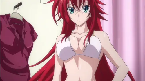 high school dxd,high school dxd new rias gremory,himejima akeno doujin anime about long_hair(ロングヘア) tied_hair(結んだ髪) white_bikini(白ビキニ)