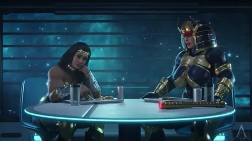 wonder woman,diana prince,the flash,big barda hentai video by amazonium