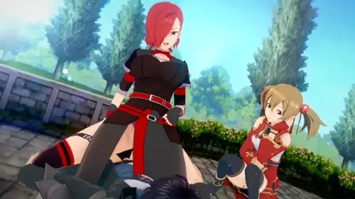 sword art online kirito,silica,rosalia animated by airusuzaki