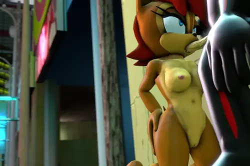 sonic the hedgehog shadow the hedgehog,sally acorn animated by dradicon