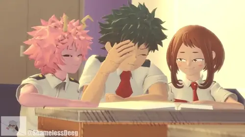 My Hero Academia Midoriya Izuku,Uraraka Ochako,Ashido Mina hentai anime by Shamelessdeeg