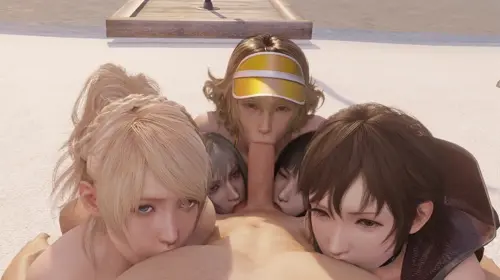 Final Fantasy,Final Fantasy Vii,Final Fantasy Vii Remake,Final Fantasy Xv Cindy Aurum,Lunafreya Nox Fleuret,Iris Amicitia,Aranea Highwind,Gentiana hentai anime by Lazyprocrastinator