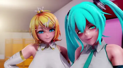 Original,Vocaloid Hatsune Miku,Kagamine Rin hentai anime by Pixie Willow,Cottontailva,Mizzpeachy,Nyakumi,Dornva,Ivywildeva