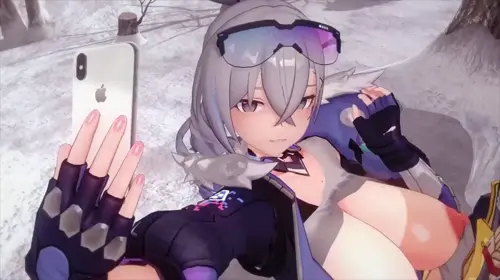 Honkai: Star Rail Trailblazer,Silver Wolf,Caelus doujin anime by Koro22