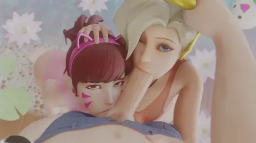 Overwatch D.Va,Mercy,Lifeguard Mercy animated by Bewyx