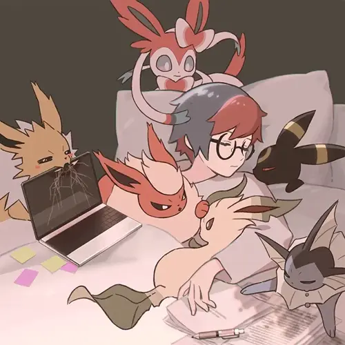 Pokemon,Pokemon Scarlet & Violet Umbreon,Sylveon,Vaporeon,Leafeon,Flareon,Jolteon,Penny hentai video by Mikripkm