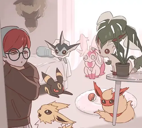 Pokemon,Pokemon Scarlet & Violet Umbreon,Sylveon,Vaporeon,Leafeon,Flareon,Jolteon,Penny hentai video by Mikripkm