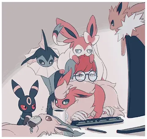 Pokemon,Pokemon Scarlet & Violet Umbreon,Sylveon,Vaporeon,Leafeon,Flareon,Jolteon,Penny animated by Mikripkm