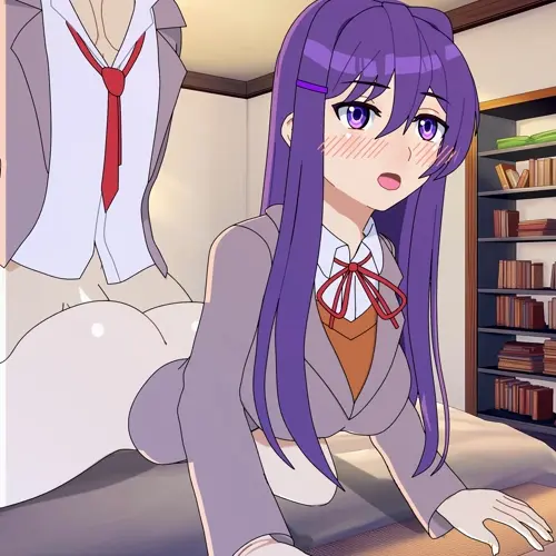 Doki Doki Literature Club! Monika,Yuri hentai video by Amplected