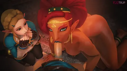 The Legend Of Zelda,The Legend Of Zelda: Breath Of The Wild Link,Princess Zelda,Zelda,Urbosa hentai video by Fugtrup