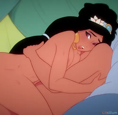 Disney Princess,Aladdin,Disney Prince Jasmine,Aladdin,magic carpet doujin anime by Lit Silium