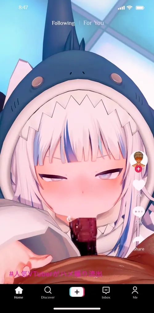 Hololive,Hololive English,Gawr Gura Ch.,TikTok Gawr Gura doujin anime by akemepol