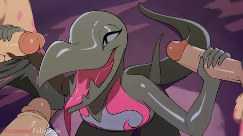 Pokemon Salazzle,Team Skull,Team Skull Grunt doujin anime by Feliscede