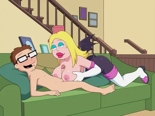 Sonic The Hedgehog,American Dad Francine Smith,Rouge the Bat,Steve Smith doujin anime by Sfan