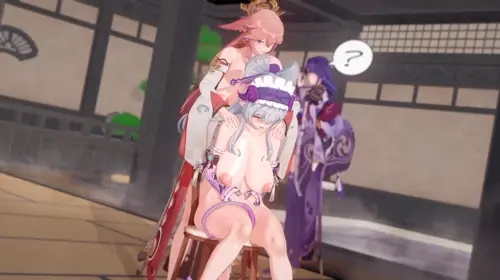 Genshin Impact Yae Miko,Yumemizuki Mizuki hentai video by Koro22