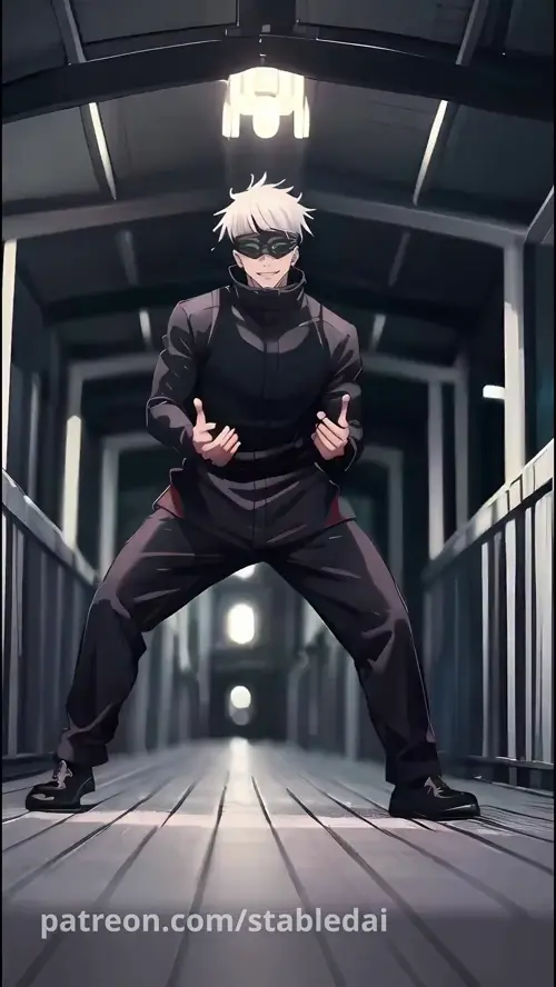 AI created jujutsu kaisen,tik tok gojou satoru Animated about male_only(男性のみ) large_filesize(大きいファイルサイズ)